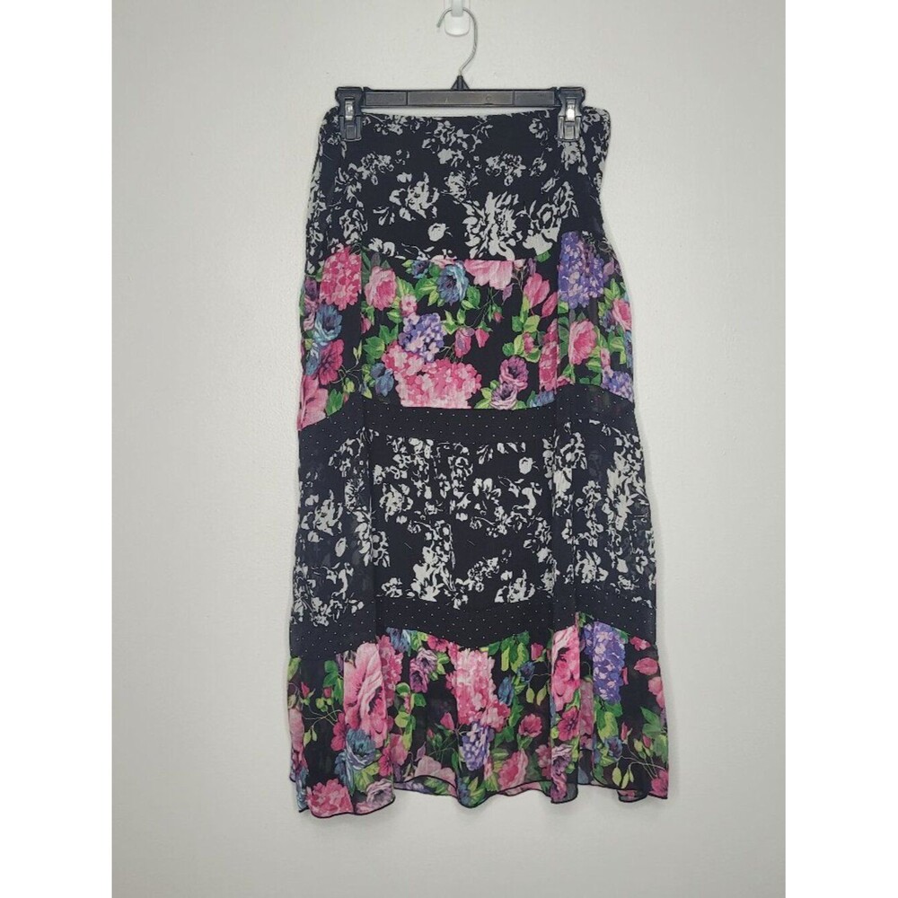 Y2k Notations mixed print bold elastic waist maximalist midi maxi skirt size M